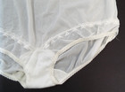 Vintage 1970s White Lace Sheer Nylon Granny Panties Size 9 Mushroom Gusset Silky