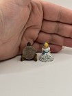 Vintage Dollhouse Pewter Metal Miniature Girl Doll In Dress Tiny Figure    
