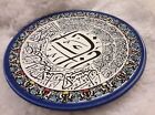 10 75  Hand Decorated Jerusalem Pottery Dish Art Blue   Multicolor 