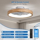 20  Wood Low Profile Led Ceiling Fan Light Flush Mount With Remote App Control