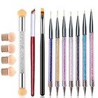  10 Pcs Ombre Brush Nail Art Brushes Nail Ombre Brush Kit With 4 Nail Kt2
