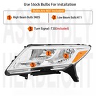 Pair Headlights 2013-2016 Nissan Pathfinder Chrome Amber Reflector 260103ka0a