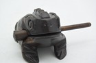 Vintage Wooden Frog Guiro Croaking Musical Instrument Rasp Wood Carved Hand Tone