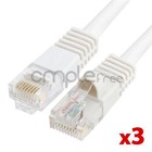 3x 10ft Cat5e Cable Ethernet Lan Network Cat5 Rj45 Patch Cord Internet White New