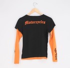Harley Davidson Vintage Layered Long Sleeve T-shirt Orange   Black Y2k Size M