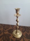Antique Brass Barley Twist Candlestick Holder 8 5  Tall Spiral Candle Holder