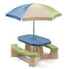 Step2 Naturally Playful Kids Rectangle Picnic Table With Umbrella