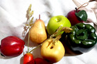 10 Pc Faux Fruit Pears Apples Green Pepper Carrot Plastic Life Size