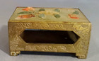 Early 20th C  Chinese Soapstone Carnelian Agate Brass Bronze Matchbox