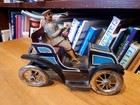 Very Nice Vintage 1910 s Or 1920 s Hess Tin Litho Gyro Wind Roadster W  Driver