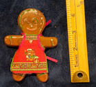 Vtg Gingerbread Christmas Ornaments Magnets Light Cover Lot Wooden Resin 6 Pc