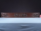 67  Wide Large Antique French Solid Oak Wood Panel crest Pediment W carvings