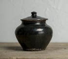 Antique Late Joseon Cobalt Glaze Lidded Small Jar  korea  19th Century porcelain