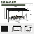 10 X 14 Ft Wall-mounted Hardtop Pergola  Heavy Duty Lean-to Metal Patio Cover