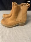 Universal Thread Tan Faux Suede Chelsea Ankle Boots Round Toe Slip On 5w