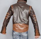 X-men Origins Logan Wolverine Brown Leather Jacket Halloween Costume Biker