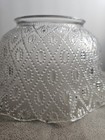 Antique Lamp Glass Globe Shade Quilted Stippled Ruffled Edge
