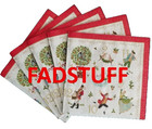 Twelve 12 Days Christmas Paper Cocktail Napkins For Oyster Shell Decoupage 5pc