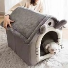 Indoor Dog House Soft Pet Bed Tent Kennel Washable Cushion For Small Dogs Cats