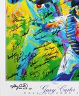1986 Mets  35  Carter  Strawberry  Gooden  32 Signed 22x30 Hof Lithograph Bas