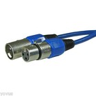 5 Pack Blue 25 Ft Foot Feet 3pin Xlr Male To Female Mic Microphone Cables Cords