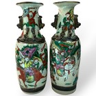 Pair Of Antique Chinese Nanking Crackle Glaze Porcelain Vase 11 25 
