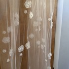 Grace   Goddess Ivory Fingertip Wedding Veil Net Lace Floral Appliques