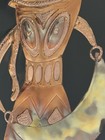 Papua New Guinea Copper Picture Tribal Wall Art Framed 15x17in