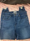 Loft Blue Denim Skinny Jeans  W Ripped Detail Sz 12