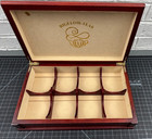 Bigelow Tea Chest 8 Compartment Mahogany Wooden Box Original Sticker