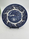 Churchill Country Side Fishing Castle Scene Blue   White 6 75    Plate England C2