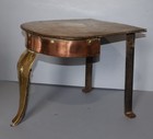 Antique Victorian Copper Brass Iron Hearth Footman Fireplace Trivet Plate Warmer