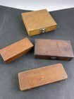 4- Vintage Wooden Boxed Portable Balance Scales Collection  With Weights