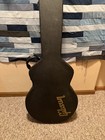 Vintage Gibson Black Acoustic Guitar Case Grey Inside With Liner