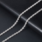 2 3 5 Mm 925 Silver Rope Chain Necklace 18-24 Inches For Men And Women