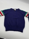 Vintage Kids  Striped Sweater Toddler 4t Blue Nostalgic 90s Acrylic