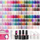 119 Pcs Gel Nail Polish Set - 100 Colors Fall Collection  Long-lasting   Quick D