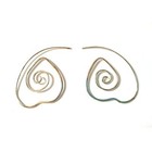 Hob Mexico Signed Spiral Hearts Hoop Earrings Sterling Silver 925
