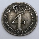 1763 Great Britain 4 Pence Km 596 Silver  925 King George Iii Sterling