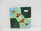 Antique Ceramic Tile Vintage Floral Art Nouveau Flowers Old Leaf Victorian Leaf