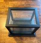 Deluxe Mini Helmet Display Case-clear Cube Holder With Black Wooden Frame