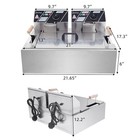 22l Commercial Electric Deep Fryer 2 Tank Stainless Steel Frying Machine 5000w