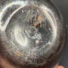 Vintage Signed Studio Art Glass Vase Iridescent Bronze Cobalt Blue White 3 25   