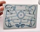 1950s Blue Ceramic Tile Baby Announcement 6  X 4 25  -name-date-time-weight