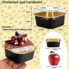 200pcs 5oz Baking Cups Aluminum Foil With Lids - For Desserts   Party