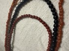 Vintage African Glass Trade Beads Strand Black Amber Red Tribal Boho Jewelry Sup