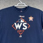 Houston Astros Shirt Mens Large Blue Mlb Baseball Majestic 2017 World Series Tee