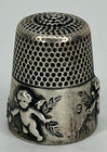 Victorian Antique Sterling Silver Thimble 3 Cherub Cupid Garland Simons  Usa