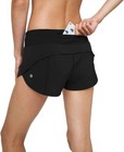 Lululemon Black Running Shorts Size 6 Zip Pocket Built-in Liner Women   s Athletic