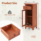 Bathroom Floor Cabinet With Single Glass Door Drawer   Adjustable Shelf